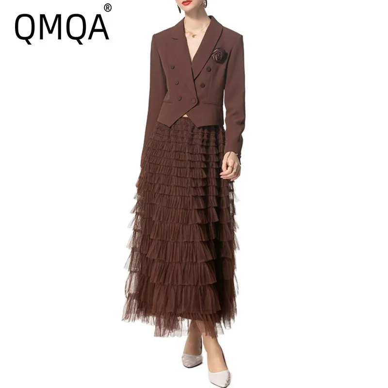 QMQA Fashion Women's Autumn 2 Pcs Sets Slotted Long Sleeve Patchwork Top+Elastic Waist Ruffle Mesh Long Sleeve Set Female 1A828
QMQA Fashion Women's Autumn 2 Pcs Sets Slotted Long Sleeve Patchwork Top+Elastic Waist Ruffle Mesh Long Sleeve Set Female 1A828