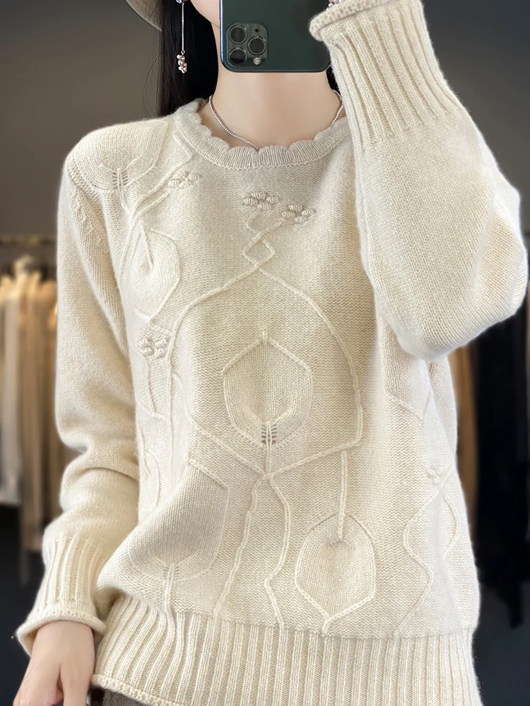 2024 Women Cashmere Sweater 100% Merino Wool Pullover Autumn Winter Long Sleeve O Neck Knitwear Soft Casual Jumper Top Clothing
2024 Women Cashmere Sweater 100% Merino Wool Pullover Autumn Winter Long Sleeve O Neck Knitwear Soft Casual Jumper Top Clothing