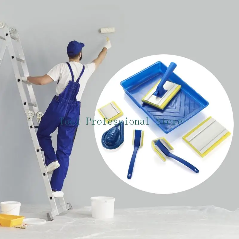 57QF 8Pcs Paint Brush Set With 4 Trays Edges Brush Handle and Triangle Brush For Home Renovation Wall Painting Art Projects
57QF 8Pcs Paint Brush Set With 4 Trays Edges Brush Handle and Triangle Brush For Home Renovation Wall Painting Art Projects