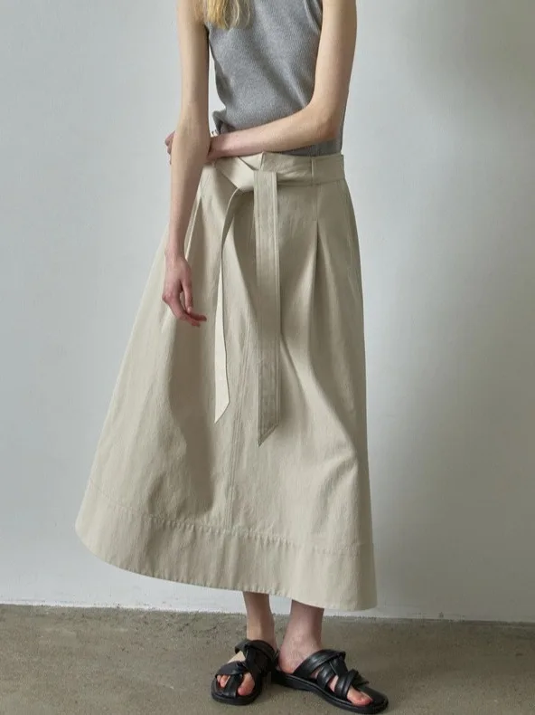 Korean Sle High Waist A-Line Skirt Women's Faionable Ele Summer Belted Midi Skirt Slimming Long Skirt
Korean Sle High Waist A-Line Skirt Women's Faionable Ele Summer Belted Midi Skirt Slimming Long Skirt