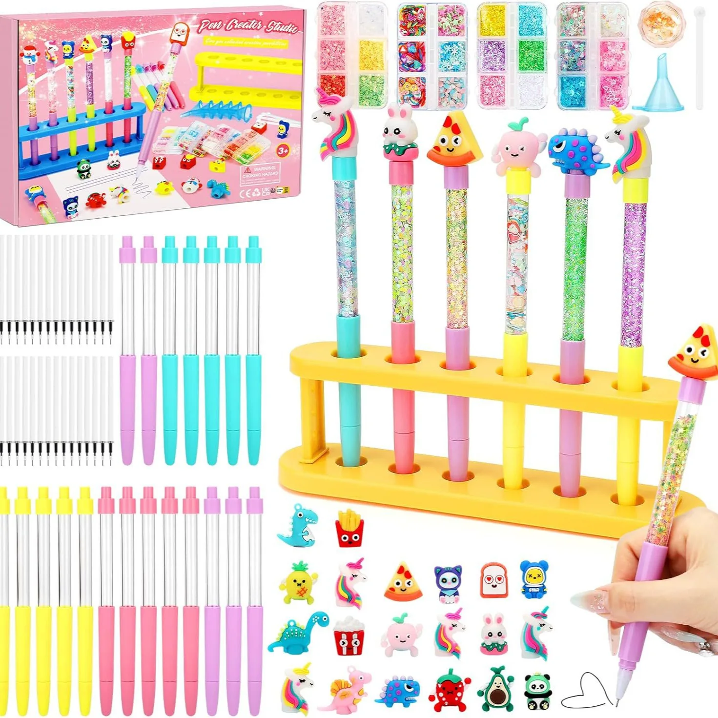 Kids DIY Sparkle Pen Craft Set, Colorful Sequins & Cute Cartoon Toppers, Handmade Stationery Kit, Ideal Creative Gift for Childr
Kids DIY Sparkle Pen Craft Set, Colorful Sequins & Cute Cartoon Toppers, Handmade Stationery Kit, Ideal Creative Gift for Childr