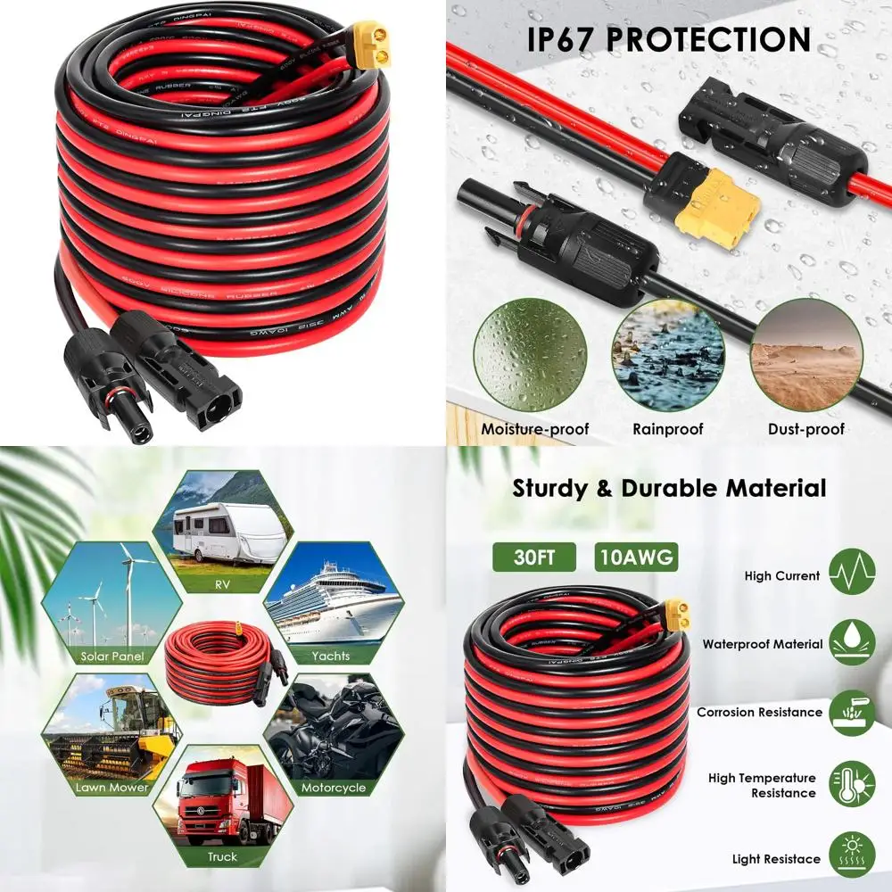 Удлинительный кабель 10AWG 30T для разъемов XT60 - подходит для портативных электростанций и аккумуляторов генераторов
Удлинительный кабель 10AWG 30T для разъемов XT60 - подходит для портативных электростанций и аккумуляторов генераторов