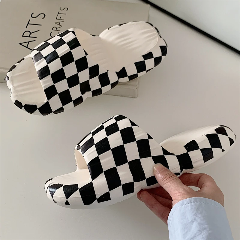 Summer Checkerboard Sandals and Slippers Personality Fashion Home Thick Bottom Bathroom Slippers
Summer Checkerboard Sandals and Slippers Personality Fashion Home Thick Bottom Bathroom Slippers