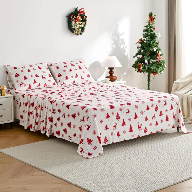 Christmas duvet cover set with pillowcase, soft and warm, deer print red 3-piece set
Christmas duvet cover set with pillowcase, soft and warm, deer print red 3-piece set