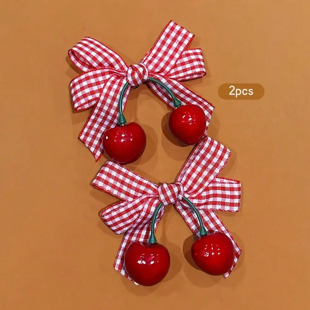 2 Red Cherry Bow Hair Clips Sweet Style Girl Hairpins Side Clips Suitable For Daily Use
2 Red Cherry Bow Hair Clips Sweet Style Girl Hairpins Side Clips Suitable For Daily Use