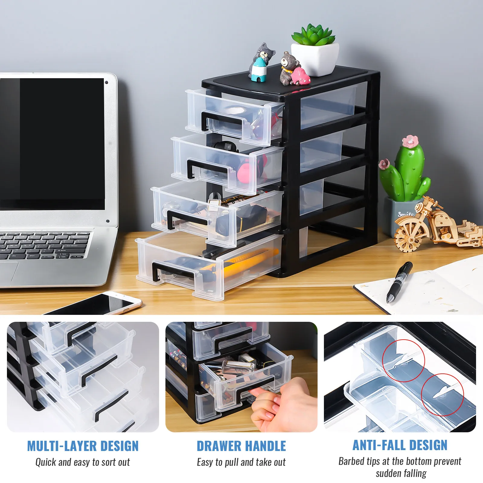Clear 4-Tier Drawer Organizer Desktop Storage Organizer for Cosmetics Stationery Sundries Desk Organization Plastic Desk Drawer
Clear 4-Tier Drawer Organizer Desktop Storage Organizer for Cosmetics Stationery Sundries Desk Organization Plastic Desk Drawer