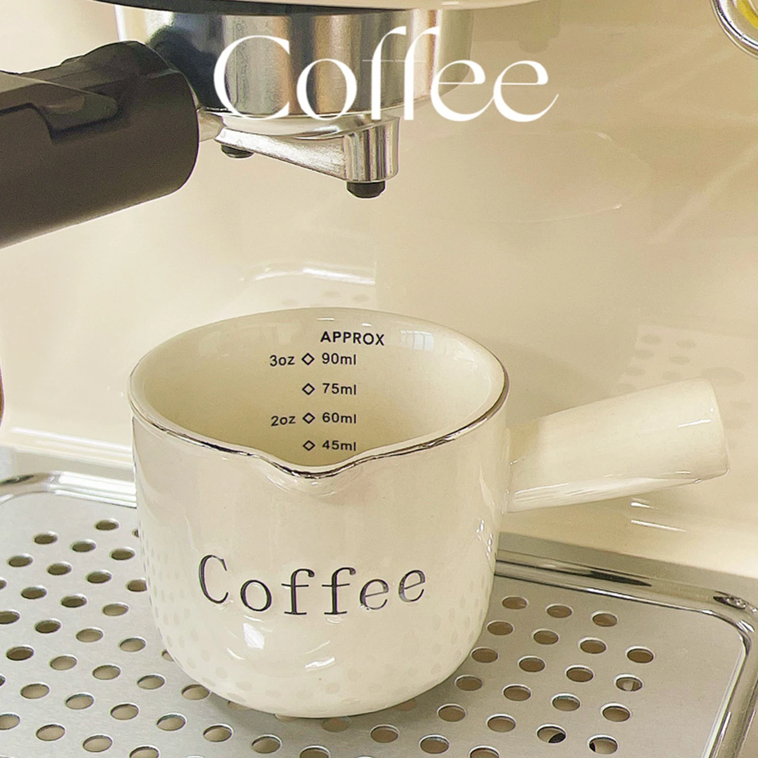 Stylish Ceramic Coffee Pitcher with Handle - Espresso & Creamer Measuring Cup - Durable Kitchen Essential for Baristas
Stylish Ceramic Coffee Pitcher with Handle - Espresso & Creamer Measuring Cup - Durable Kitchen Essential for Baristas
