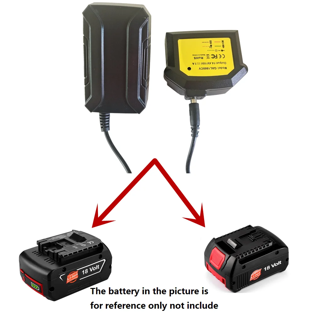 Safe charging Li-ion Battery Charger For Bosch 14.4V 18V Li-ion Battery BAT609 BAT609G BAT618 BAT618G AL1860CV AL1814CV AL1820CV 
Safe charging Li-ion Battery Charger For Bosch 14.4V 18V Li-ion Battery BAT609 BAT609G BAT618 BAT618G AL1860CV AL1814CV AL1820CV