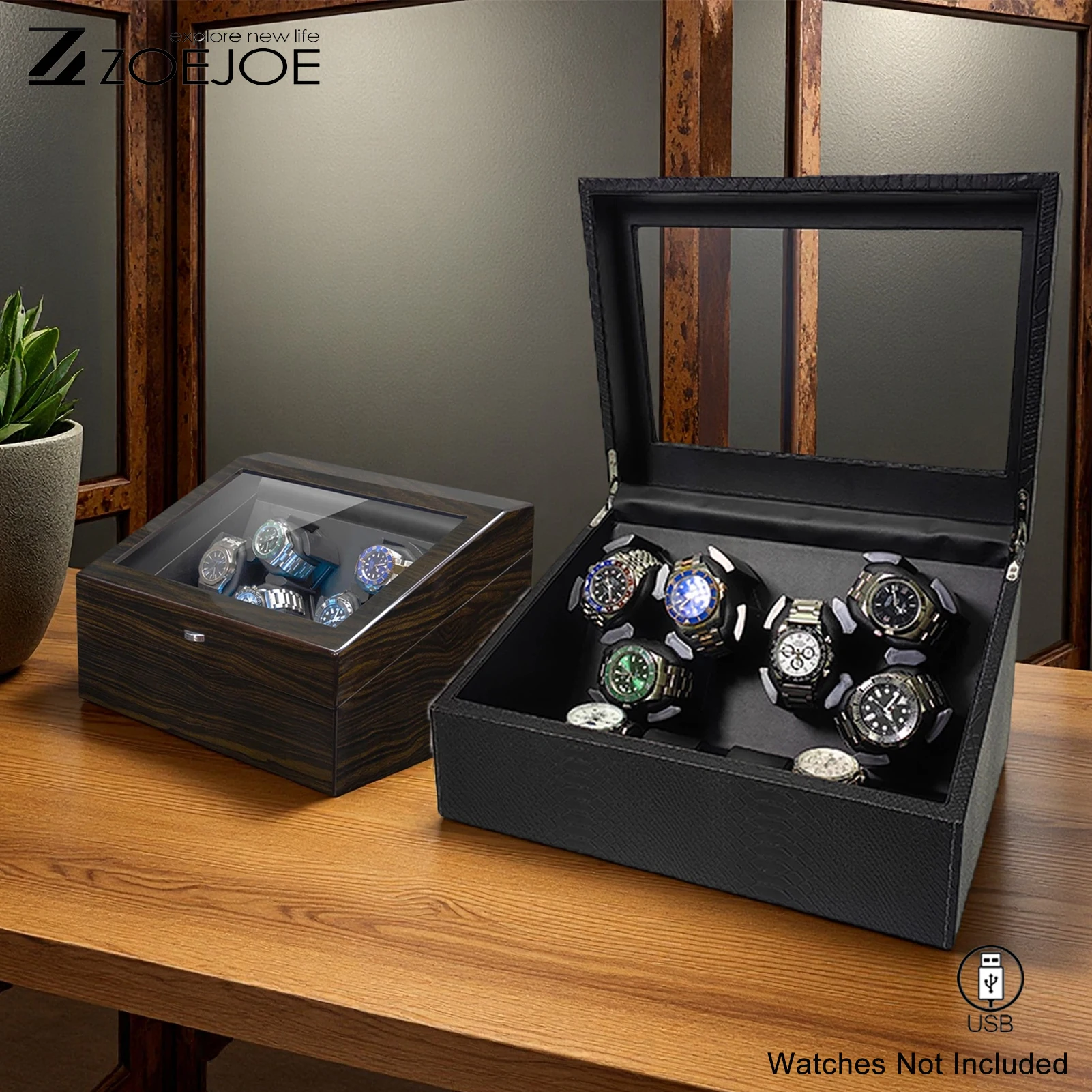 ZOEJOE Automatic Watch Winder Pu Leather USB Cable Low Noise Wath Storage Box With Light Birthday Gifts For Men Women
ZOEJOE Automatic Watch Winder Pu Leather USB Cable Low Noise Wath Storage Box With Light Birthday Gifts For Men Women