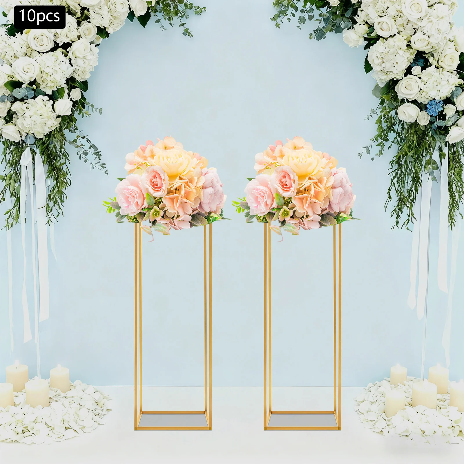 10 pcs Gold Metal Rectangular Flower Stand Floral Display Stand Set Freestanding Table Centerpiece Holder Wedding Banquet Event Decor DIY
10 pcs Gold Metal Rectangular Flower Stand Floral Display Stand Set Freestanding Table Centerpiece Holder Wedding Banquet Event Decor DIY