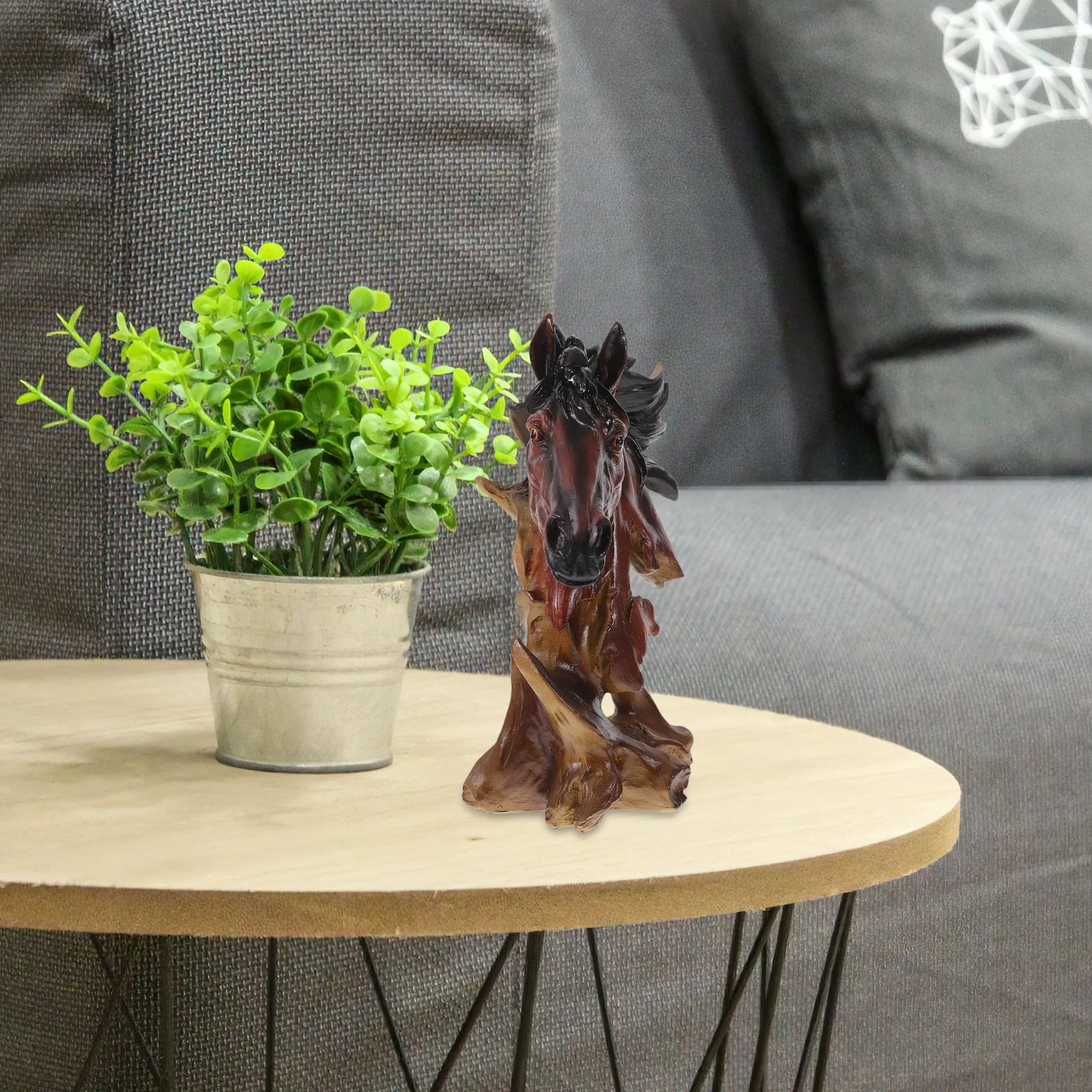 Resin Horse Head Sculpture Vintage American Style Decorative Living Room Office Tabletop Ornament Horse Head
Resin Horse Head Sculpture Vintage American Style Decorative Living Room Office Tabletop Ornament Horse Head