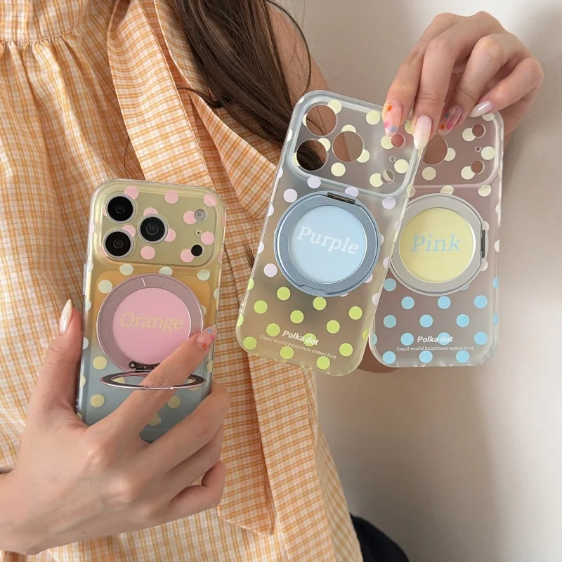 Fashion Clear Matte Gradient Color Polka Dot Stand Phone Case For iPhone 17 Pro 16 15 Pro Max Back Cover Shockproof Cute Cases C
Fashion Clear Matte Gradient Color Polka Dot Stand Phone Case For iPhone 17 Pro 16 15 Pro Max Back Cover Shockproof Cute Cases C