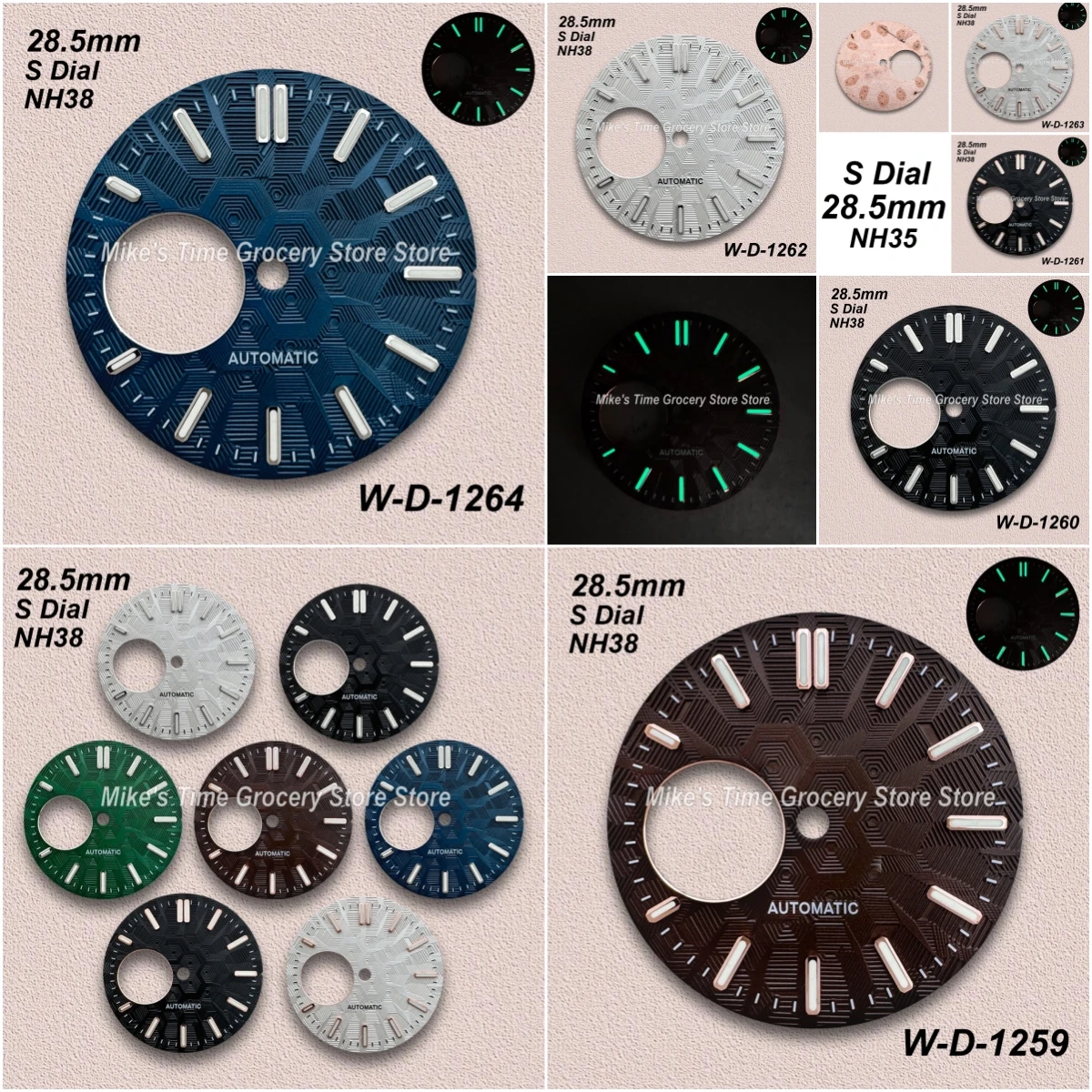 S Logo 28.5mm Hollow Out Dial Fit NH38/35/36 Automatic Movement Green Luminous Geometric Figure Watch Modification Accessories
S Logo 28.5mm Hollow Out Dial Fit NH38/35/36 Automatic Movement Green Luminous Geometric Figure Watch Modification Accessories