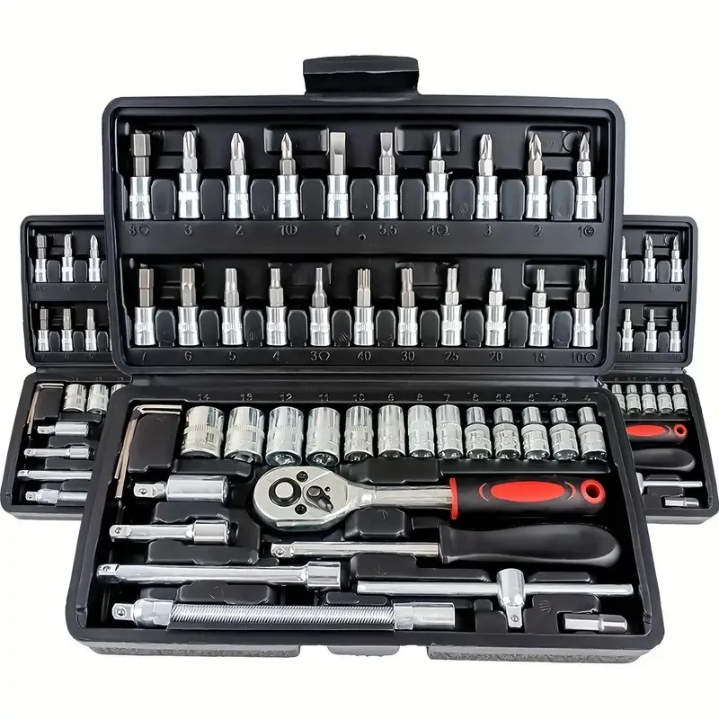 1/4 Inch Drive Socket Ratchet Wrench Set Metric Bit Extension Bar Hand Tools Case Pack Auto Repair Garden Use
1/4 Inch Drive Socket Ratchet Wrench Set Metric Bit Extension Bar Hand Tools Case Pack Auto Repair Garden Use