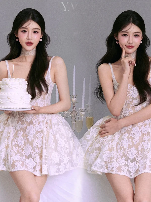 Elegant White Lace Halter Dress Women's Birthday Gift Short Skirt Photography Studio New Arrival Chinese Made Wedding Dress
Elegant White Lace Halter Dress Women's Birthday Gift Short Skirt Photography Studio New Arrival Chinese Made Wedding Dress