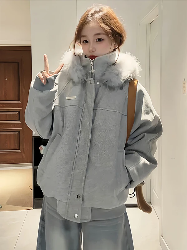 American Retro Hooded Fur Collar Cotton Jaet Women Winter Thi Warm Woolen Outerwear Premium Workwear Parka Cotton Coat
American Retro Hooded Fur Collar Cotton Jaet Women Winter Thi Warm Woolen Outerwear Premium Workwear Parka Cotton Coat