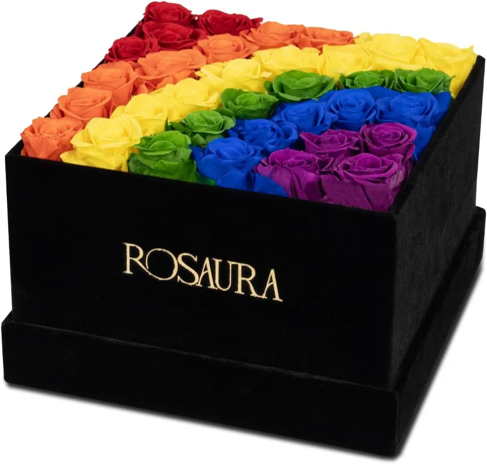 34-Piece Eternal Preserved Roses & Flowers Gift Box - Forever Lasting Real Roses for Christmas, Valentine's Day (Rainbow)
34-Piece Eternal Preserved Roses & Flowers Gift Box - Forever Lasting Real Roses for Christmas, Valentine's Day (Rainbow)