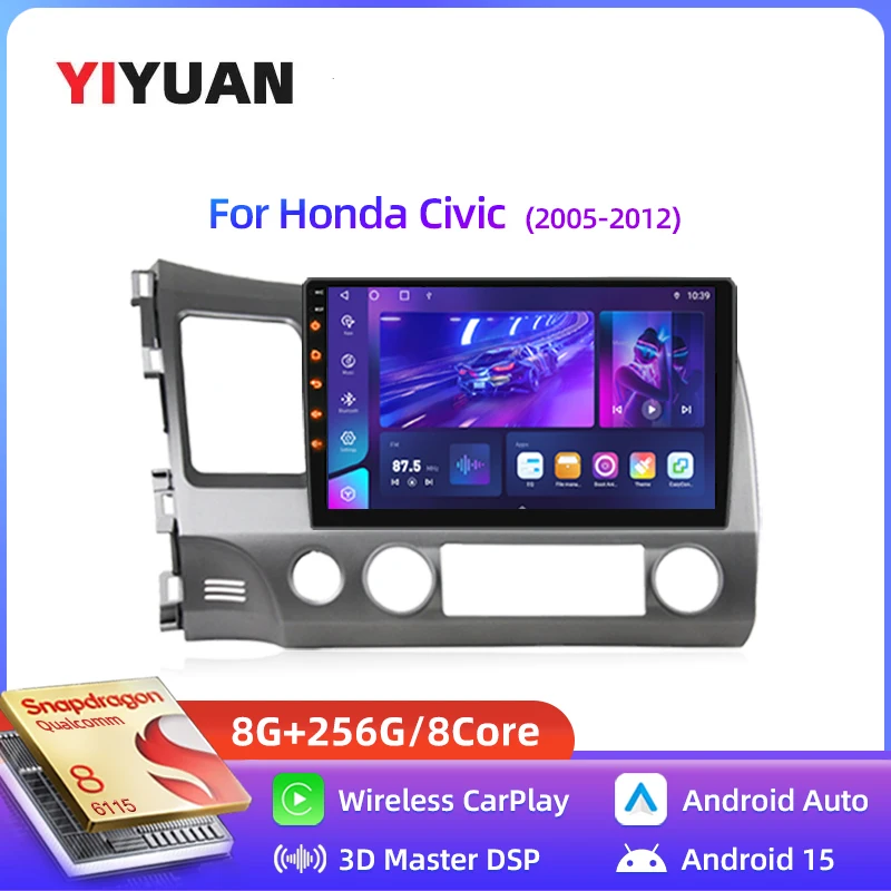 2026 2Din car radio, Snapdragon Android 15 system, compatible with 2005 - 2012 Honda Civic 8. Support CarPlay/Android Auto
2026 2Din car radio, Snapdragon Android 15 system, compatible with 2005 - 2012 Honda Civic 8. Support CarPlay/Android Auto