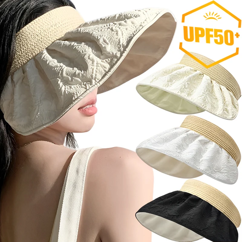 Summer Sunscreen Empty Top Hat for Women Double-side Wide Brim Sun Hats Outdoor Anti-UV Visor Caps Fordable Sun Protection Cap
Summer Sunscreen Empty Top Hat for Women Double-side Wide Brim Sun Hats Outdoor Anti-UV Visor Caps Fordable Sun Protection Cap