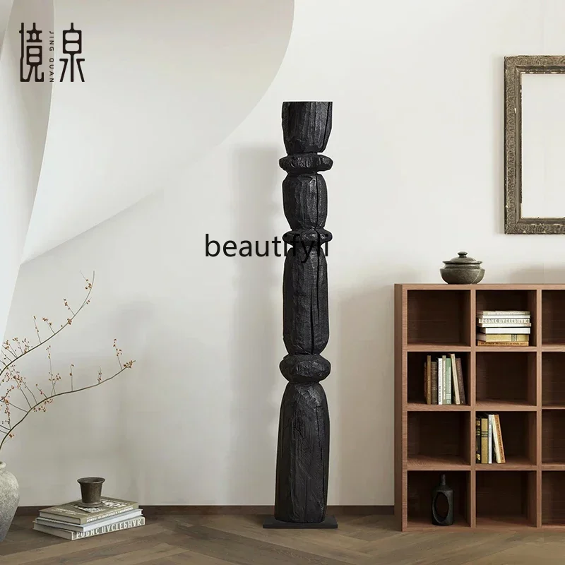 YH3 Wabi sand wind carbonized solid wood art sculpture floor decoration, tea room entrance vertical height wood carving decorati
YH3 Wabi sand wind carbonized solid wood art sculpture floor decoration, tea room entrance vertical height wood carving decorati