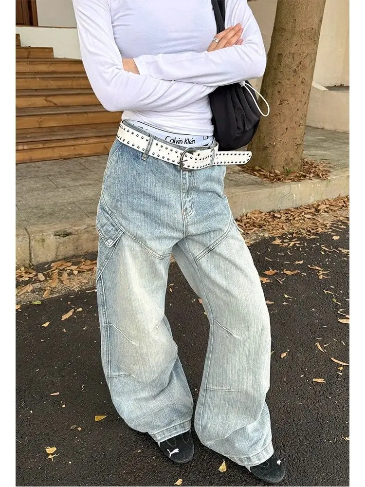Women's Light Color High Waisted Bf Jeans Autumn Cool Girl Wide Leg Vintage Streetwear Trouser Female Casual Y2k Denim Pants
Women's Light Color High Waisted Bf Jeans Autumn Cool Girl Wide Leg Vintage Streetwear Trouser Female Casual Y2k Denim Pants