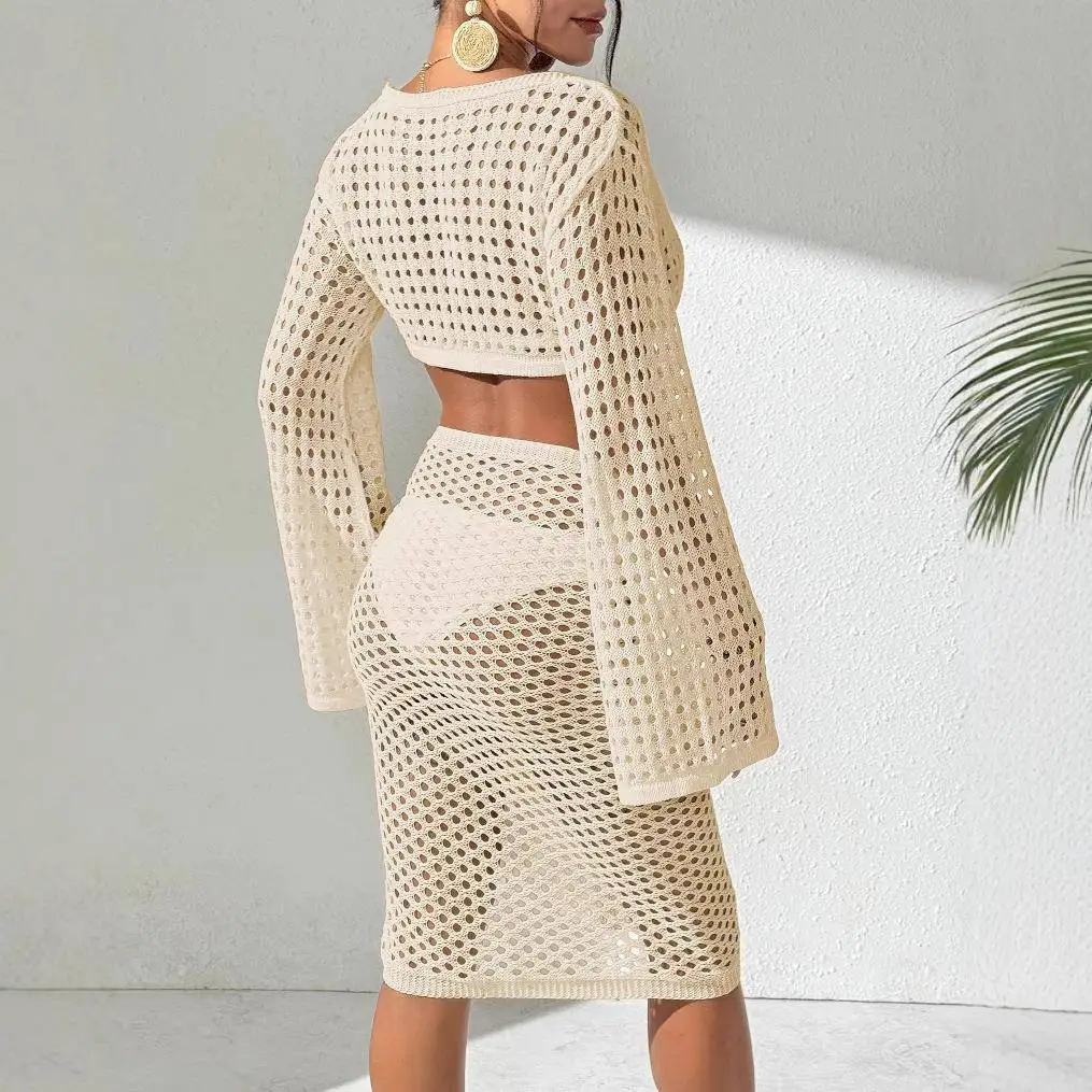 Girls' Beach Set One-Piece Bikini Cover-Up Short Top with Half Skirt Two-Piece Suit European Style Mid-Waist Batwing Type
Girls' Beach Set One-Piece Bikini Cover-Up Short Top with Half Skirt Two-Piece Suit European Style Mid-Waist Batwing Type