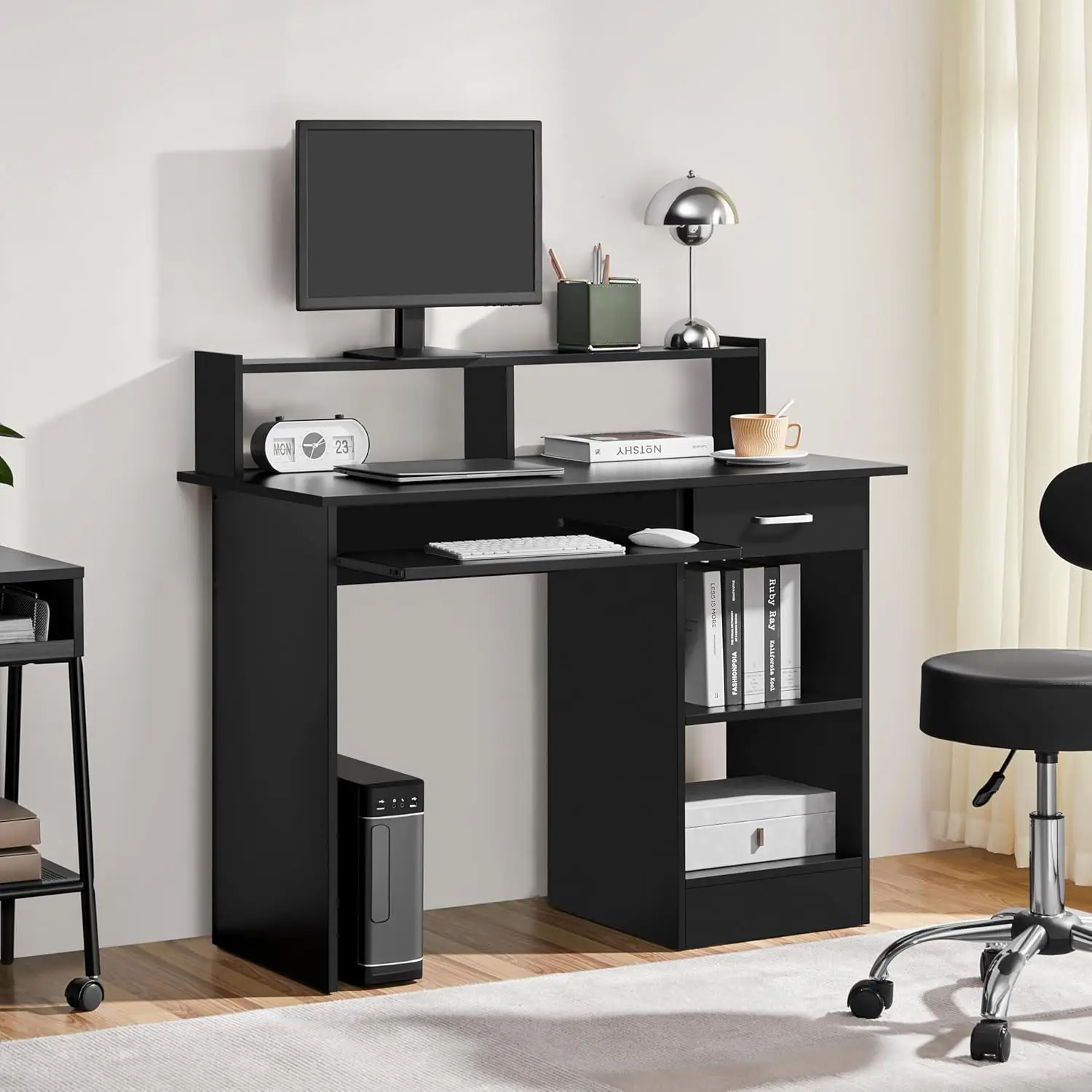 Home Office Wood Computer Desk with Drawers and Pull-Out Keyboard Tray, Study Writing Desk PC Laptop Table, Customized
Home Office Wood Computer Desk with Drawers and Pull-Out Keyboard Tray, Study Writing Desk PC Laptop Table, Customized