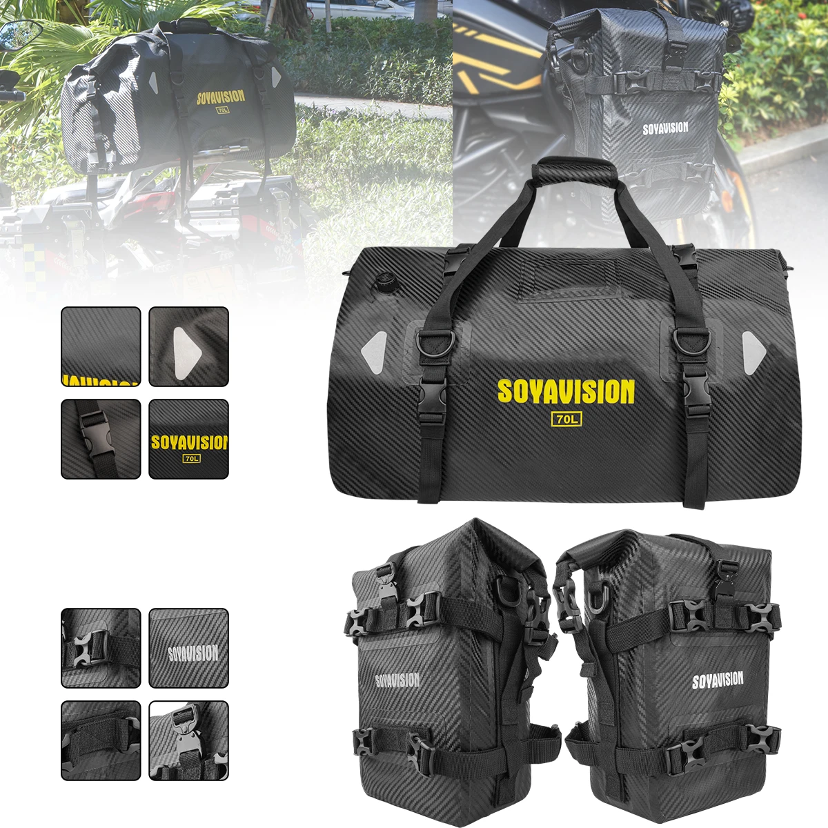 20л, 50л, 70л, 100л, водонепроницаемая сумка для мотоцикла, дорожная уличная сухая сумка для багажа, сумка для сиденья мотоцикла, сумка для бокового бампера 
20л, 50л, 70л, 100л, водонепроницаемая сумка для мотоцикла, дорожная уличная сухая сумка для багажа, сумка для сиденья мотоцикла, сумка для бокового бампера
