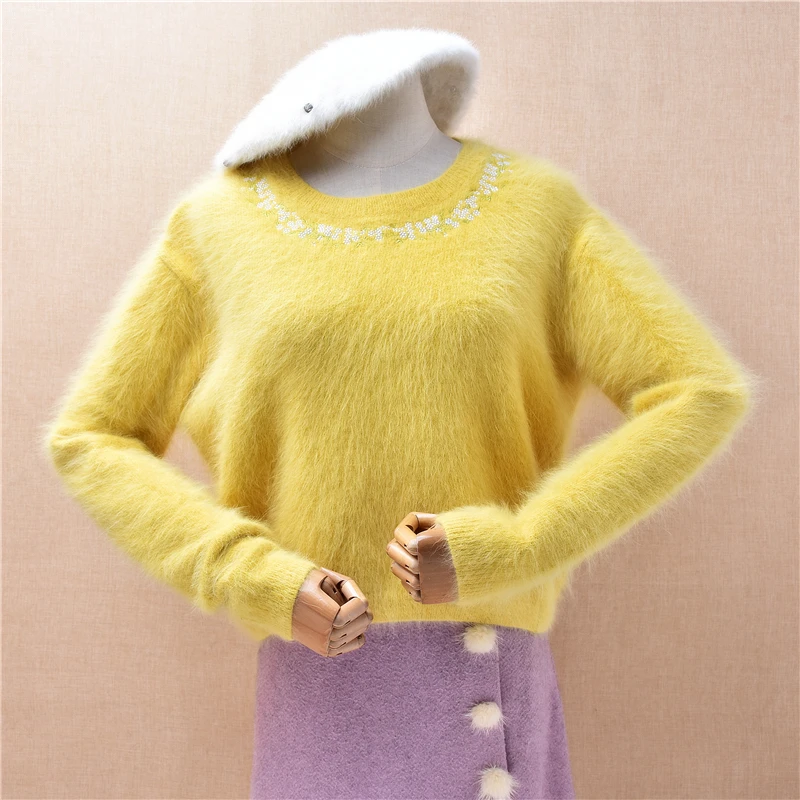 Ladies Women Autumn Winter Clothing Hairy Plush Mink Cashmere Knitted O-Neck Long Sleeves Crop Top Loose Pullover Sweater Jumper
Ladies Women Autumn Winter Clothing Hairy Plush Mink Cashmere Knitted O-Neck Long Sleeves Crop Top Loose Pullover Sweater Jumper