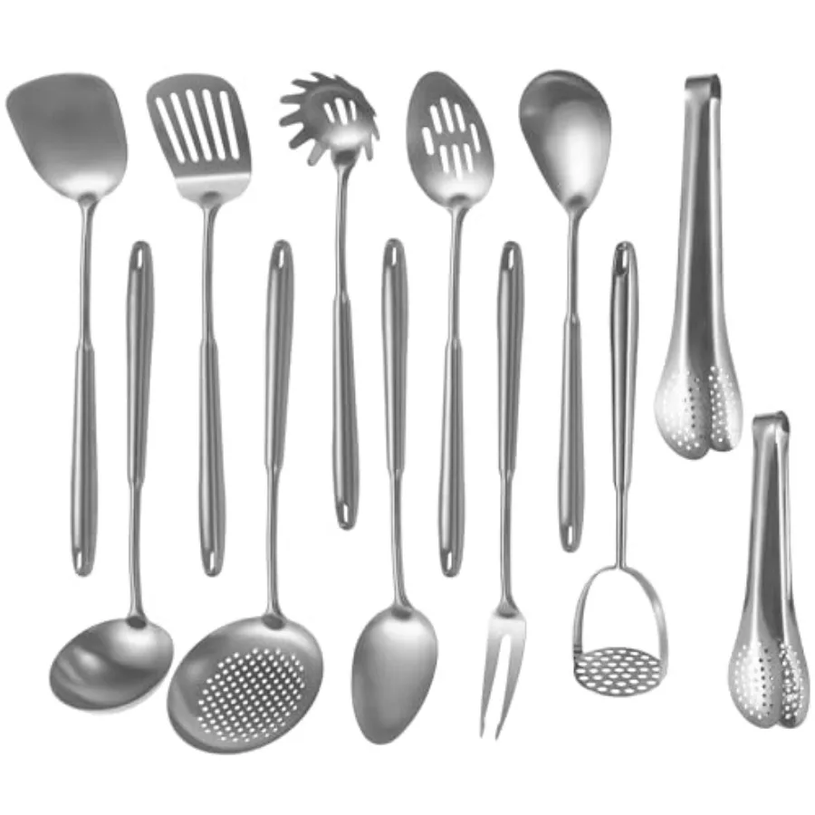 304 Stainlss Steel, Long Metal Cooking Utensil Gadgets Tools Set with Spatula, Ladle, Spoon, Ladle, Skimmer, Tunner, Pasta Serv
304 Stainlss Steel, Long Metal Cooking Utensil Gadgets Tools Set with Spatula, Ladle, Spoon, Ladle, Skimmer, Tunner, Pasta Serv