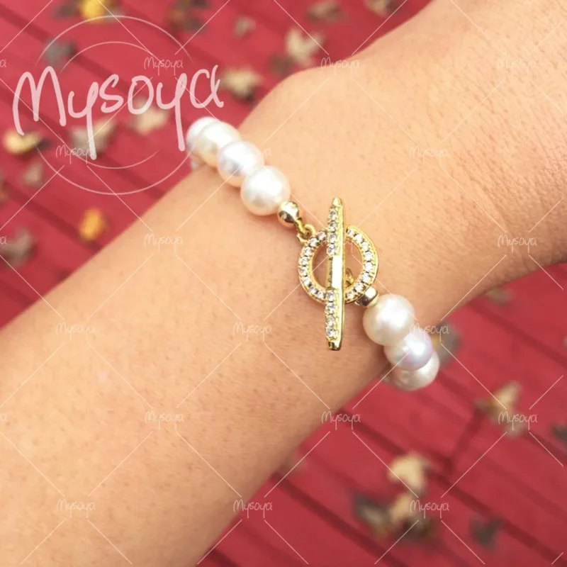 MYSOYA 6-7mm White Freshwater Pearl Bracelet, with Gift Box, for Her/ Him, Birthday/ Wedding/ Anniversary/ Mother's Day A0246
MYSOYA 6-7mm White Freshwater Pearl Bracelet, with Gift Box, for Her/ Him, Birthday/ Wedding/ Anniversary/ Mother's Day A0246