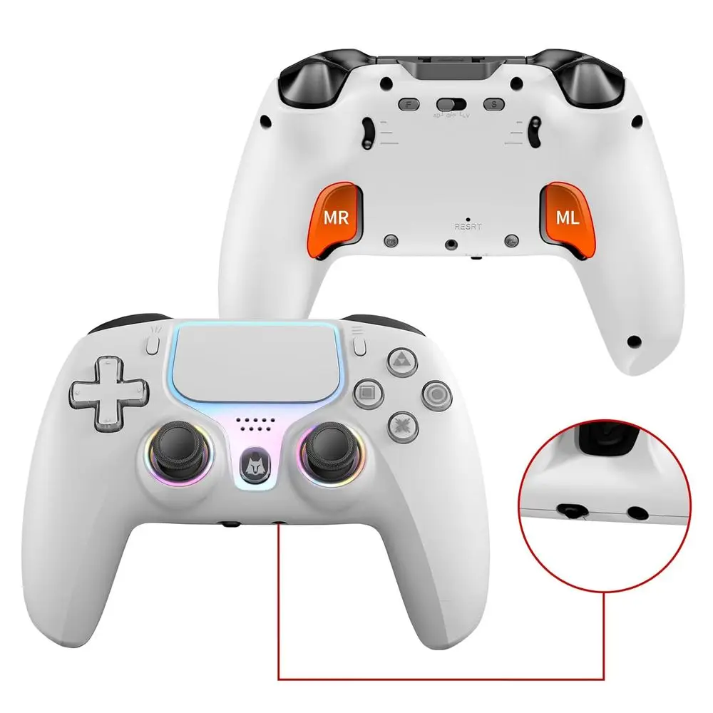 PS5-Compatible Controller with Hall Effect Sticks, Back Paddles, Bluetooth 5.0, Turbo, Vibration, Gyro, RGB, 1000mAh Battery, Au
PS5-Compatible Controller with Hall Effect Sticks, Back Paddles, Bluetooth 5.0, Turbo, Vibration, Gyro, RGB, 1000mAh Battery, Au