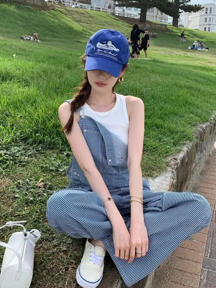Retro Hong Kong Sle Striped Denim Overalls Loose Wide Leg Pants High Waist Long Trousers Women's Summer Faion Chic
Retro Hong Kong Sle Striped Denim Overalls Loose Wide Leg Pants High Waist Long Trousers Women's Summer Faion Chic