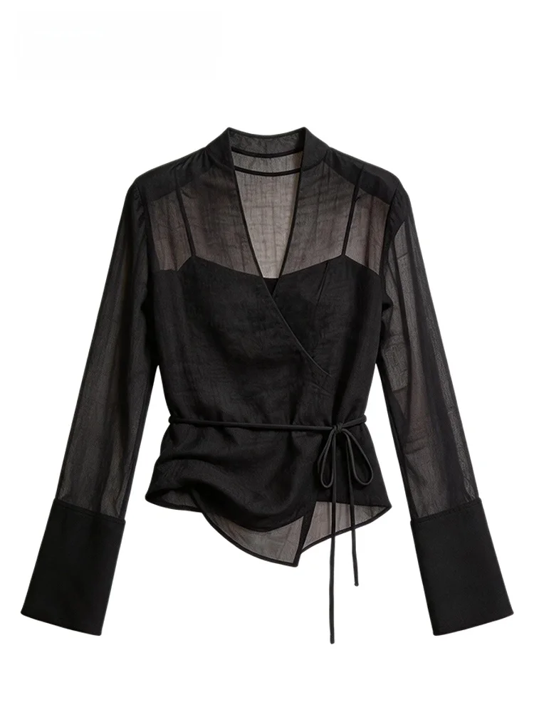 Cara CLUB plus Size Long Sleeve Shirt Women's Summer New Style Fashion V-neck Top Trendy Meat Concealing Asymmetrical Design
Cara CLUB plus Size Long Sleeve Shirt Women's Summer New Style Fashion V-neck Top Trendy Meat Concealing Asymmetrical Design