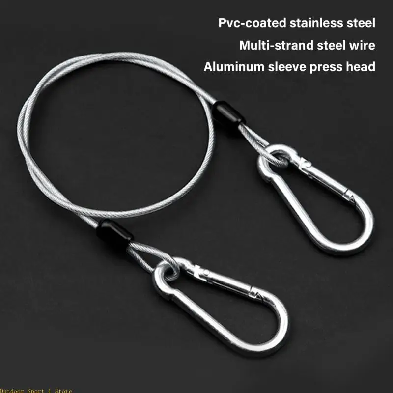 A0KA 4Pieces Stainless Steel Locking Cables with Double Hook Design Wire Rope
A0KA 4Pieces Stainless Steel Locking Cables with Double Hook Design Wire Rope