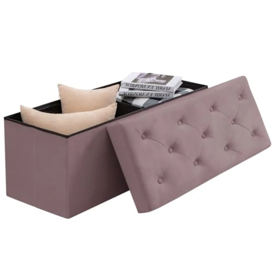 43 Inches Ottoman with Storage Velvet Storage Ottoman Bench End of Bed Benches Folding Ottomans for Bedroom Living Room and Ent
43 Inches Ottoman with Storage Velvet Storage Ottoman Bench End of Bed Benches Folding Ottomans for Bedroom Living Room and Ent