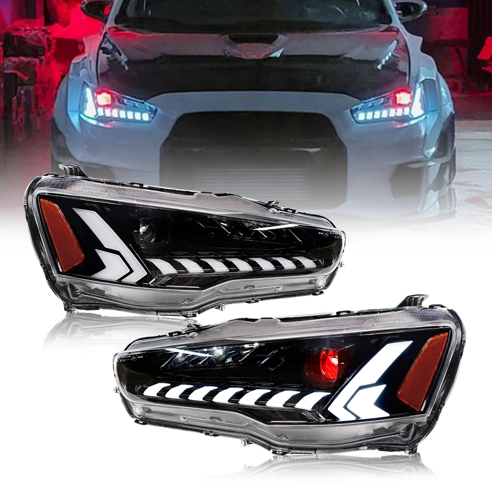 Headlights For Mitsubishi Lancer EVO X 2008-Up Demon Eyes Projector Start-up Animation with a Splash of Blue Assembly
Headlights For Mitsubishi Lancer EVO X 2008-Up Demon Eyes Projector Start-up Animation with a Splash of Blue Assembly