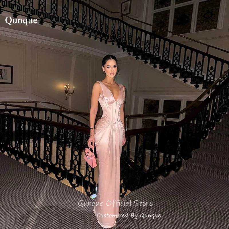Qunque Pink Deep V Neck Evening Dress Glamorous Satin Mermaid Vestidos Elegantes Backless 2026 Vestidos Para Mujer Customized
Qunque Pink Deep V Neck Evening Dress Glamorous Satin Mermaid Vestidos Elegantes Backless 2026 Vestidos Para Mujer Customized