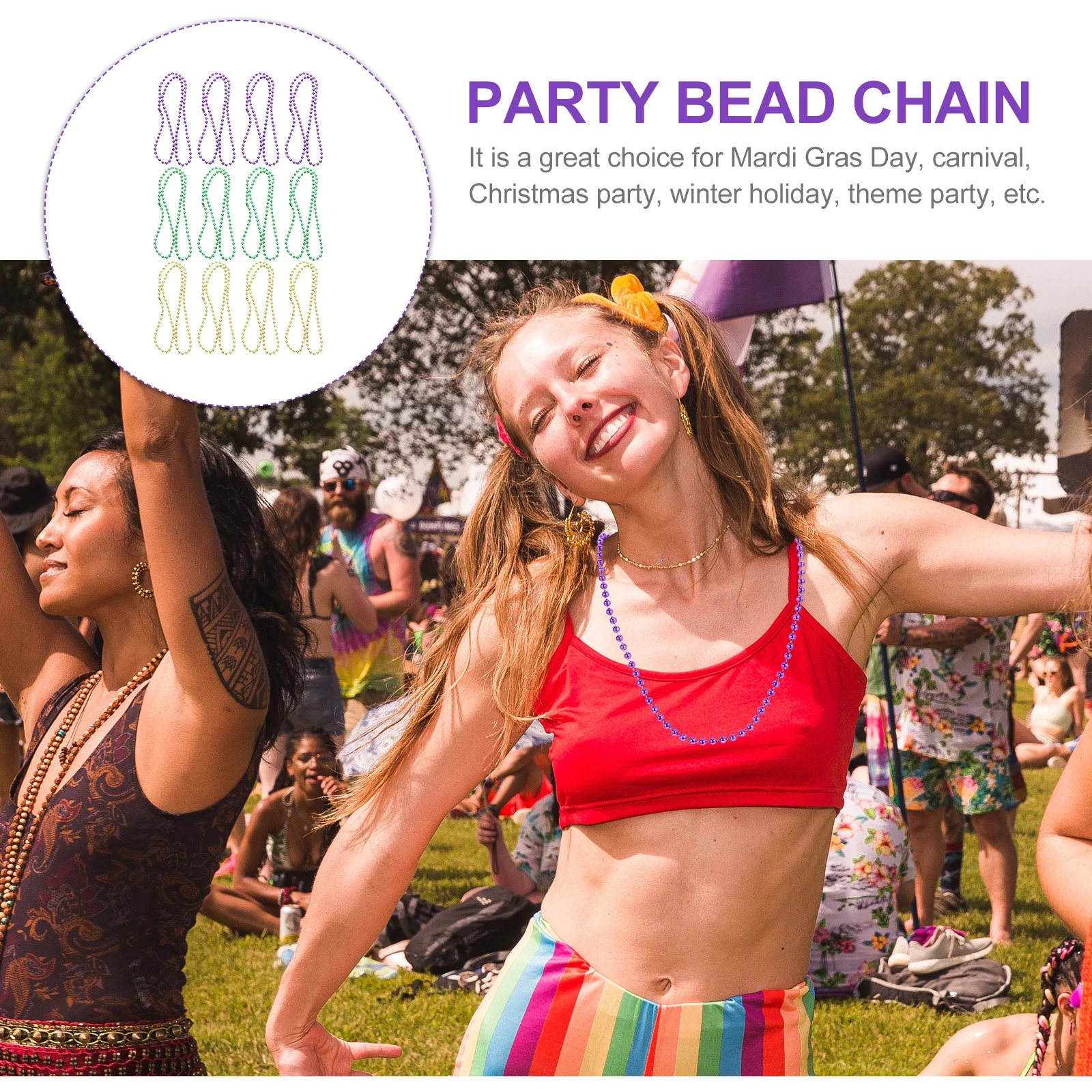 12pcs Beads Necklace For Mardi Gras Carnival Party Festive Decorative Necklace Skin-Friendly Beaded Chain Kids Costume Accessory
12pcs Beads Necklace For Mardi Gras Carnival Party Festive Decorative Necklace Skin-Friendly Beaded Chain Kids Costume Accessory