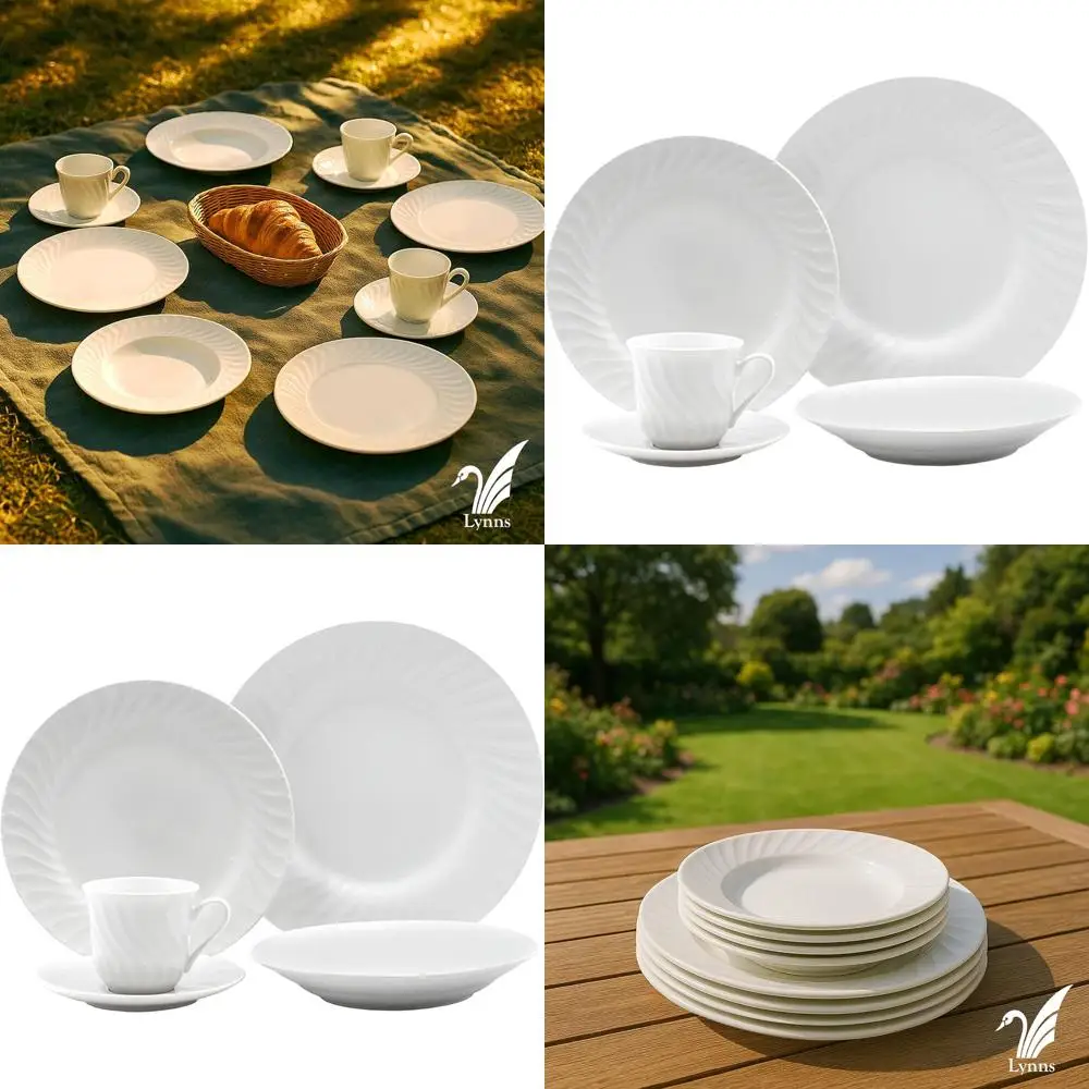 Elegant 20-Piece White Dinnerware Set with Embossed Swirls: Plates, Bowls, Cups, and Saucers for Versatile Dining
Elegant 20-Piece White Dinnerware Set with Embossed Swirls: Plates, Bowls, Cups, and Saucers for Versatile Dining