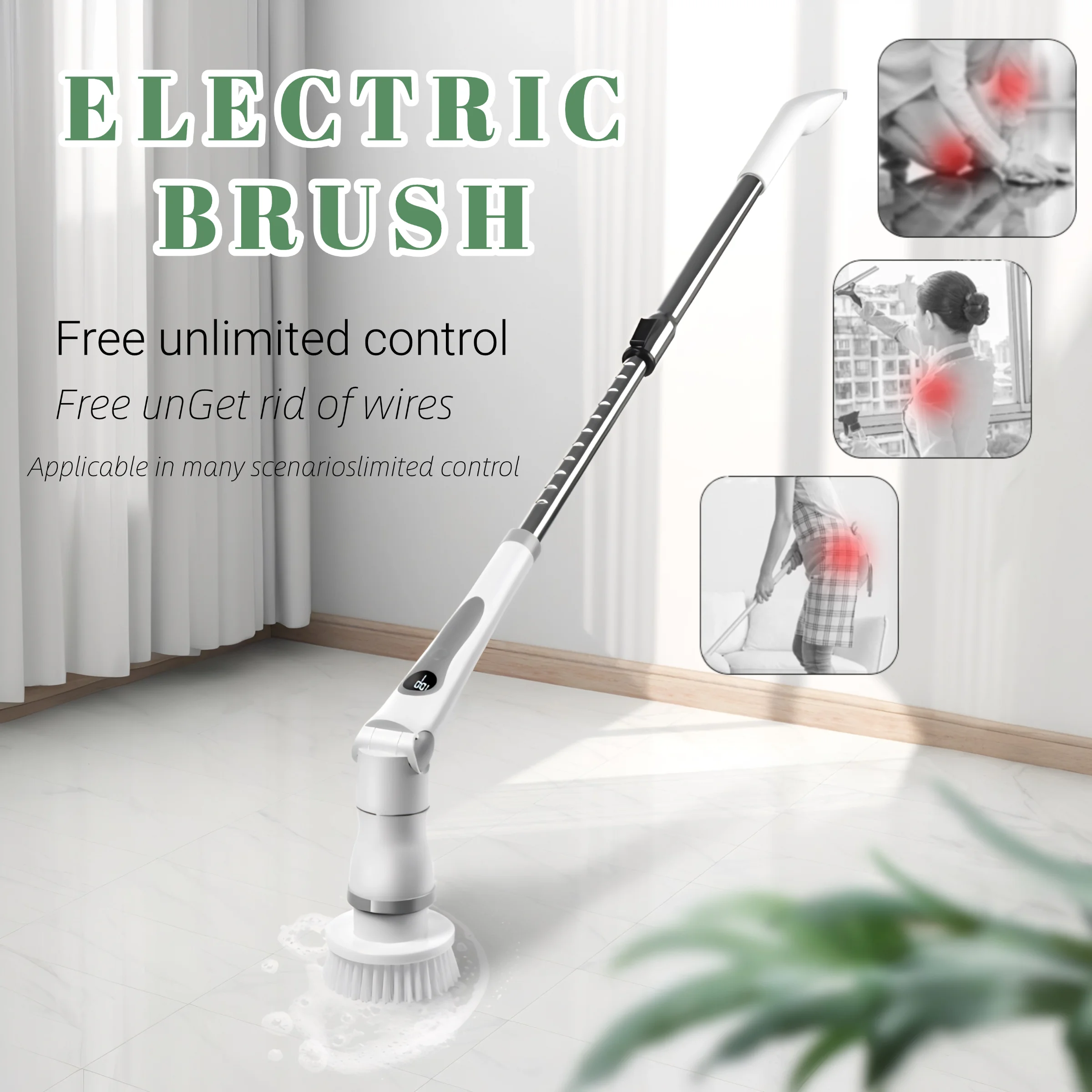 Электрическая вращающаяся щетка для ванной комнаты с 8 сменными насадками и выдвижной ручкой для ванной, кухни, плитки и полов
Электрическая вращающаяся щетка для ванной комнаты с 8 сменными насадками и выдвижной ручкой для ванной, кухни, плитки и полов