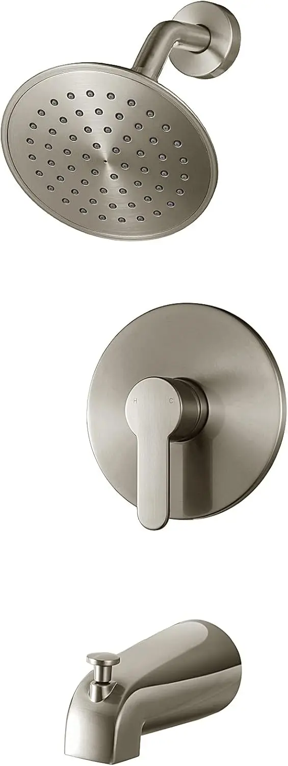 Комплект смесителя для душа из матового никеля с клапаном и 6-дюймовой лейкой высокого давления
Комплект смесителя для душа из матового никеля с клапаном и 6-дюймовой лейкой высокого давления