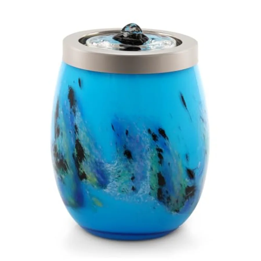 Handblown Glass Tabletop Fountain - Art Glass Indoor Fountain with Color-Changing Glow - Artistic Indoor Water Feature with Opt
Handblown Glass Tabletop Fountain - Art Glass Indoor Fountain with Color-Changing Glow - Artistic Indoor Water Feature with Opt