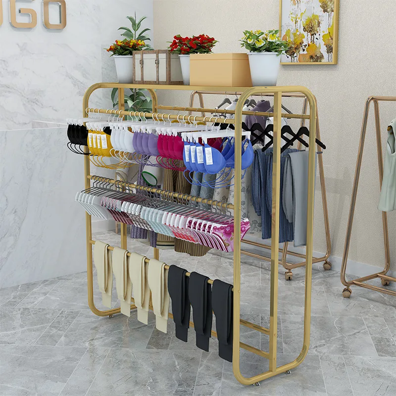 Lingerie store floor-to-ceiling island rack for hanging bras and underwear displayracks, double-sided multi-layer pajamarack,
Lingerie store floor-to-ceiling island rack for hanging bras and underwear displayracks, double-sided multi-layer pajamarack,