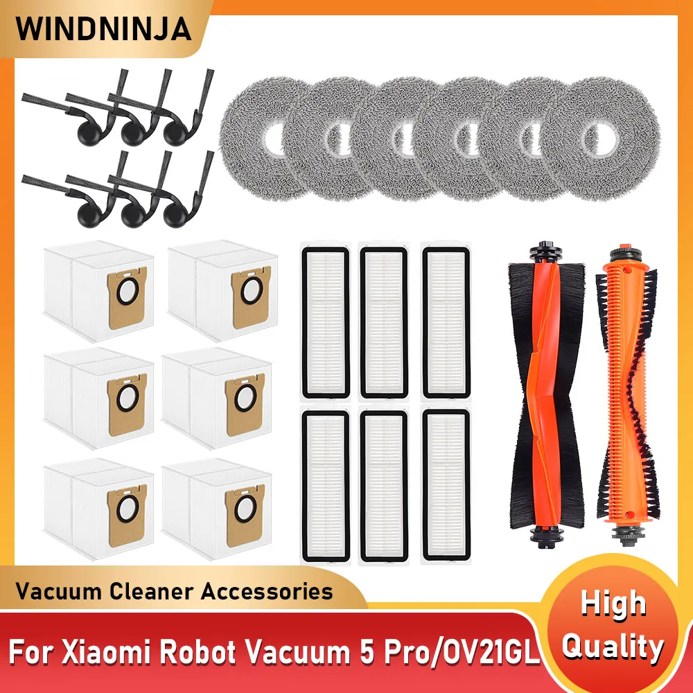 For Xiaomi Robot Vacuum 5 Pro OV21GL Vacuum Replacement Accessories Hepa Filter Mop Cloth Side Brush Main Brush Dust Bag Parts
For Xiaomi Robot Vacuum 5 Pro OV21GL Vacuum Replacement Accessories Hepa Filter Mop Cloth Side Brush Main Brush Dust Bag Parts