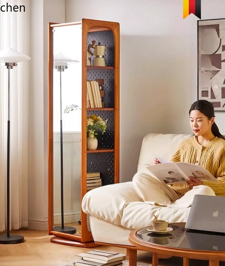 HXL solid wood hole board dressing floor mirror full body mirror integrated rotating storage rack
HXL solid wood hole board dressing floor mirror full body mirror integrated rotating storage rack