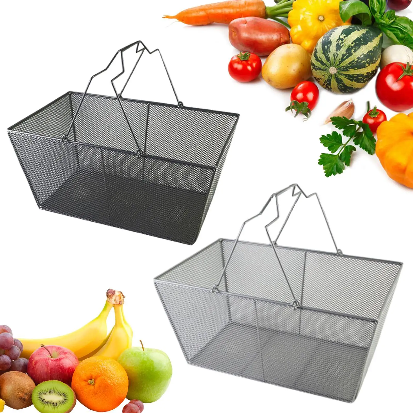 Wire Mesh Shopping Basket Sturdy Convenient Portable for Stores Home Kitchen
Wire Mesh Shopping Basket Sturdy Convenient Portable for Stores Home Kitchen
