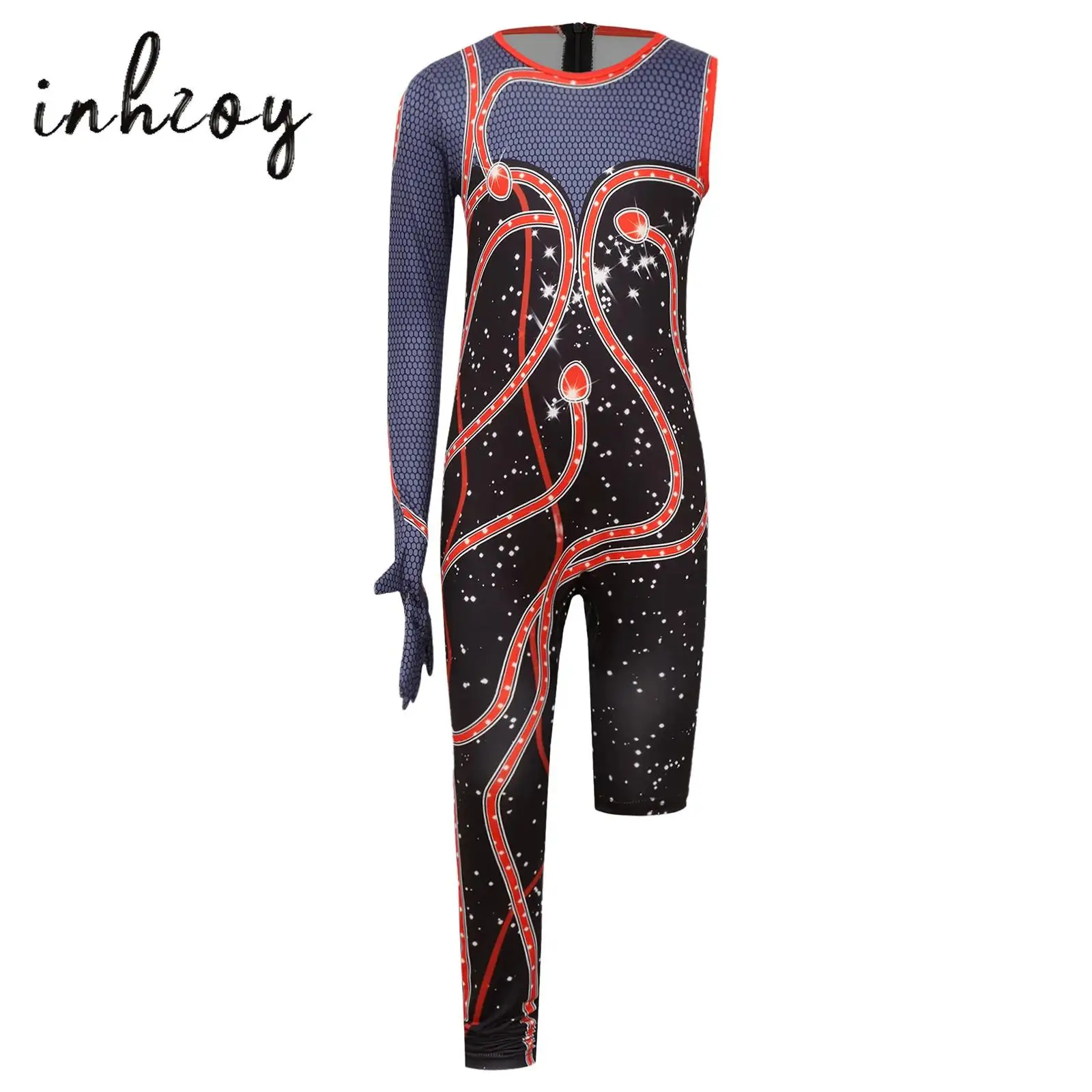 Kids Girls Snake Pattern Print Bodysuit Gymnastics Figure Skating Dance Performance Costume Asymmetrical Mesh Splice Jumpsuit
Kids Girls Snake Pattern Print Bodysuit Gymnastics Figure Skating Dance Performance Costume Asymmetrical Mesh Splice Jumpsuit
