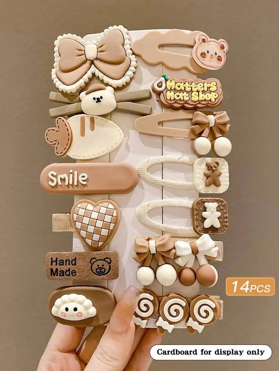 14pcs Latte Tone Cute Handmade-Style Hair Clips Set for Women & Kids
14pcs Latte Tone Cute Handmade-Style Hair Clips Set for Women & Kids