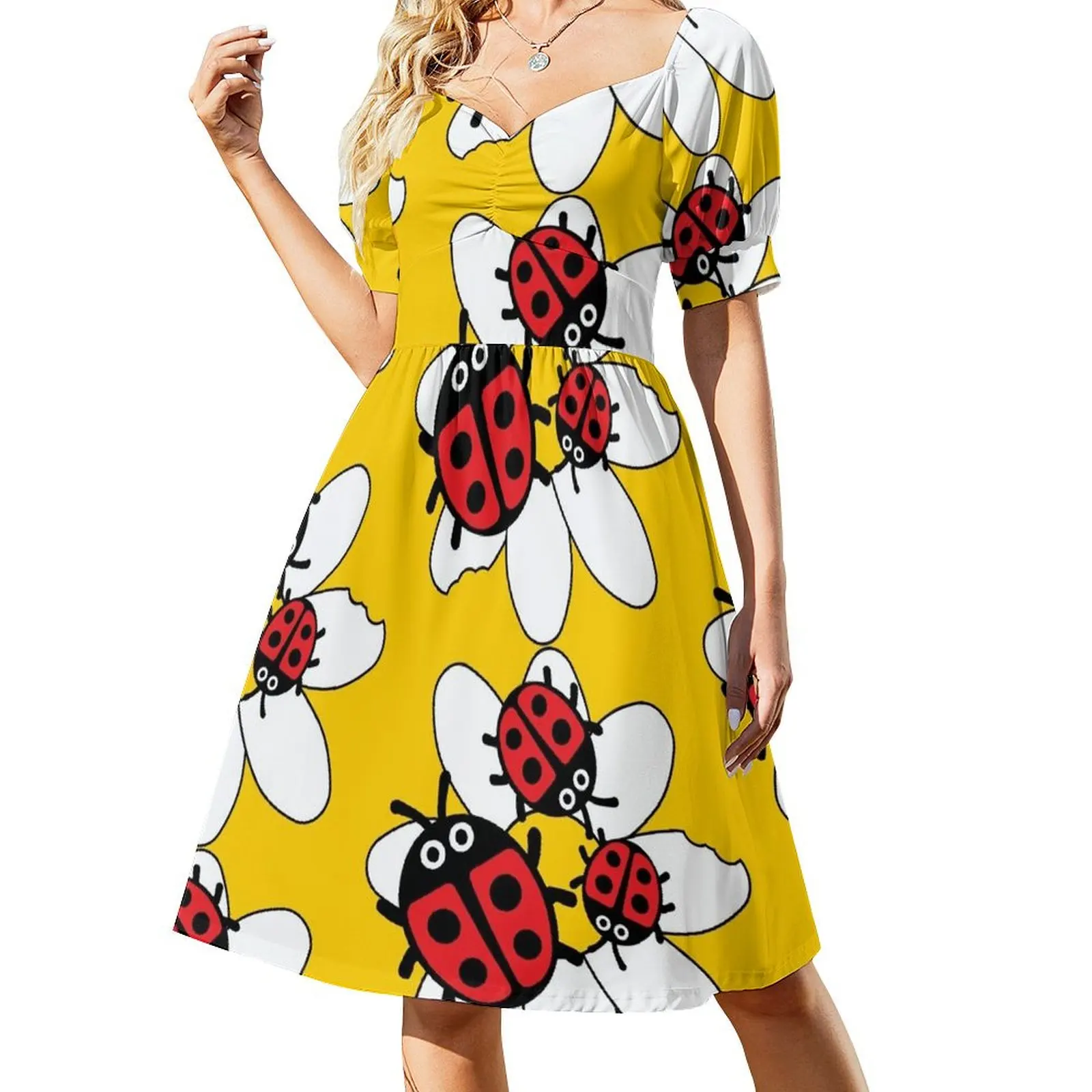 Kids Ladybirds Ladybugs - Coccinellidae Beetle - Red And Black Ladybugs - Sweet Kids Gifts Short-Sleeved Dress
Kids Ladybirds Ladybugs - Coccinellidae Beetle - Red And Black Ladybugs - Sweet Kids Gifts Short-Sleeved Dress